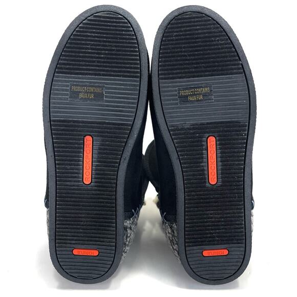 Rockport TruTECH Veda Women Black Slipper Boot Size 7 Faux Suede/Fur Lining New - Picture 8 of 12